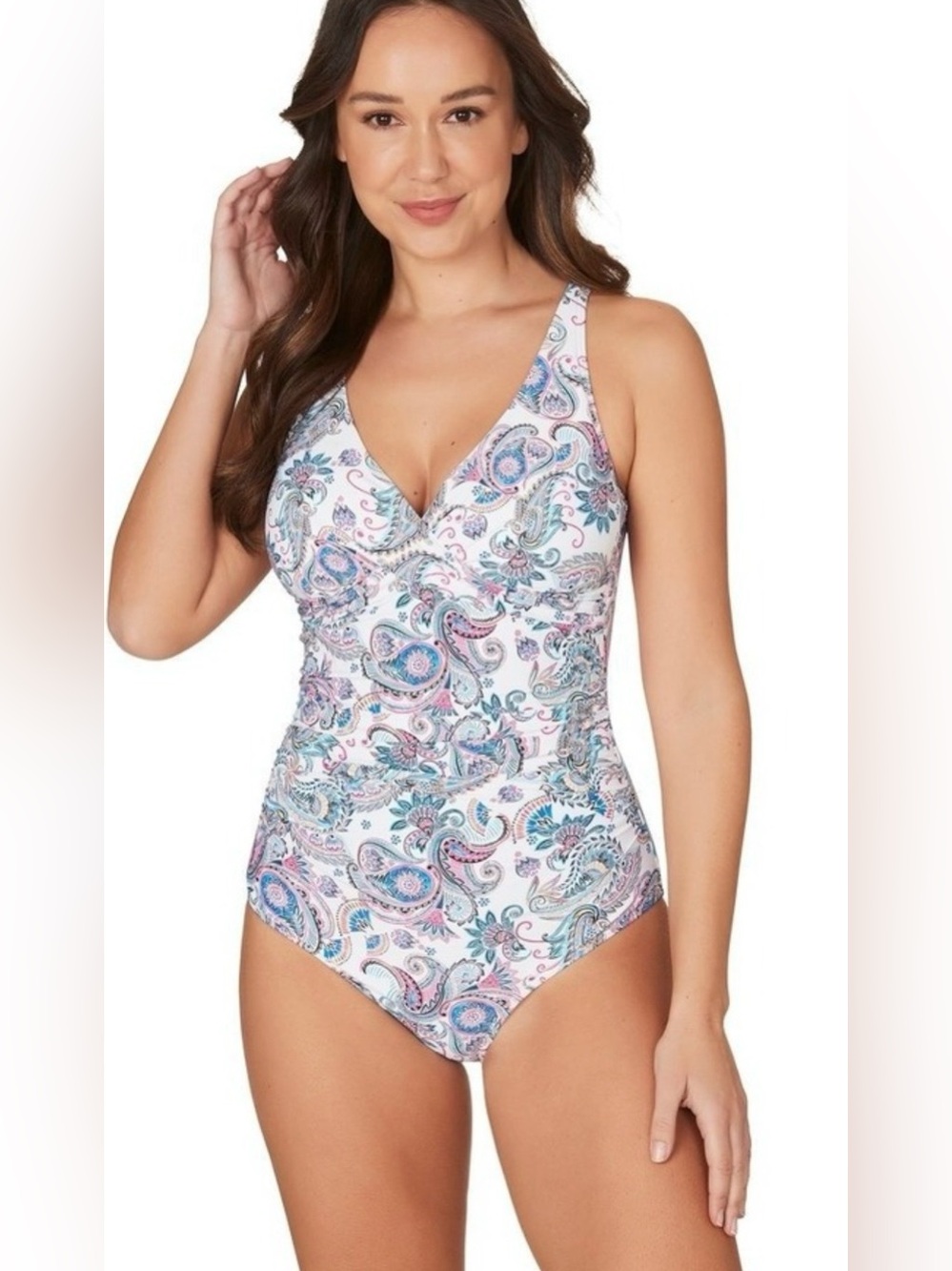 Nip Tuck Swim • NWT • Paisley One Piece Swimsuit • Multfit Cup • Size 4